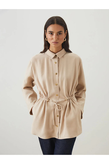 LC Waikiki Lcw Gracebrown Shirred Women's Shirt Tunic