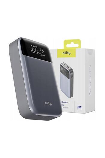 allity External Battery APB-200, PD QC, 33W, 10000 mAh (Grey)