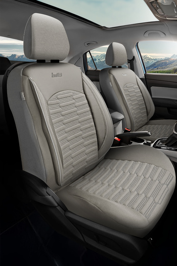 BUTTİ Libro Series Linen Fabric Premium Car Seat Cover |   Supported, Front and Rear Full Set