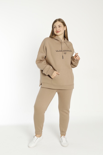 Cotpark Set de trening din 2 piese din bumbac pentru femei de mărime mare 22028