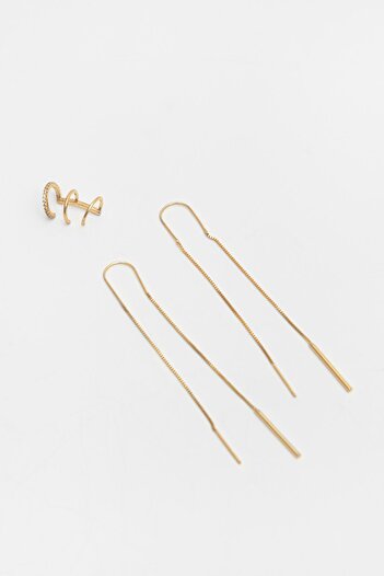 Pull & Bear Pack of chain earrings