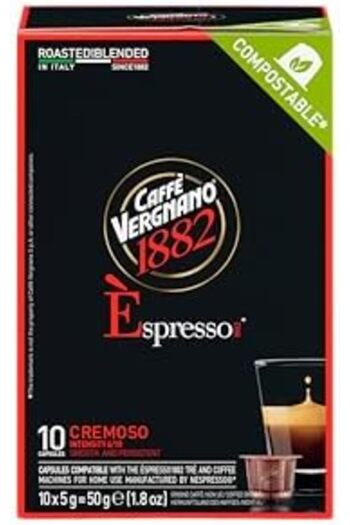 Caffe Vergnano Espresso 1882 Cremoso Nespresso Compatible Capsules, 10 Count