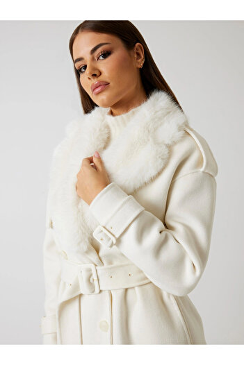 Guess Ella Kadın Çok Renkli Yün Karışımlı Kaban 5BGL027125A-MCML