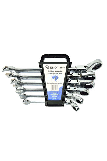 GEKO Set 6 combined wrenches with ratchet 8-19mm, G10339