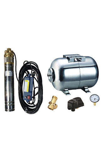 Maxima Kit complet sistem Hydropress, pompă submersibilă SKM 100/50, rezervor din oțel inoxidabil de 50 litri