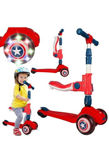 MalPlay Trotineta cu 3 roti 3 in 1, rosu,