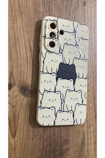 Newon Samsung Galaxy A56 Cat Printed Inside Velvet Premium Silicone Phone Case