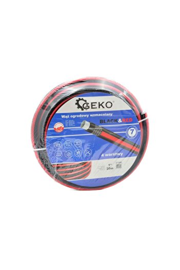 GEKO Reinforced Garden Hose BLACK & RED 1" 20m, G73698