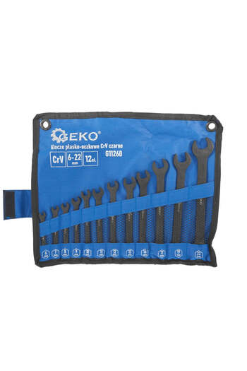 GEKO Home Set combined wrenches, 6-22 mm, 12 pieces, black, G11260