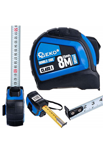GEKO Tape Measure with Dual Scale, Auto Stop, 8m x 25mm, Class I, G01463