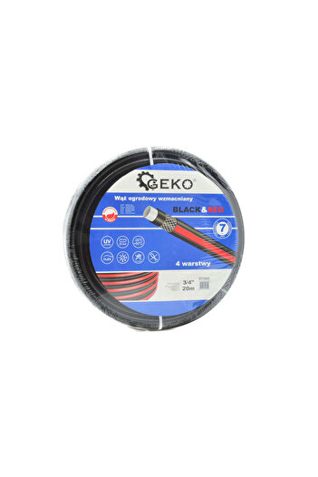 GEKO Garden Hose BLACK & RED 3/4" 30m, G73696