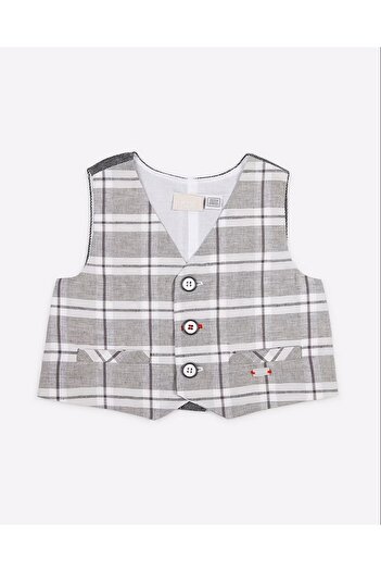 Chicco Boys' gray checked vest