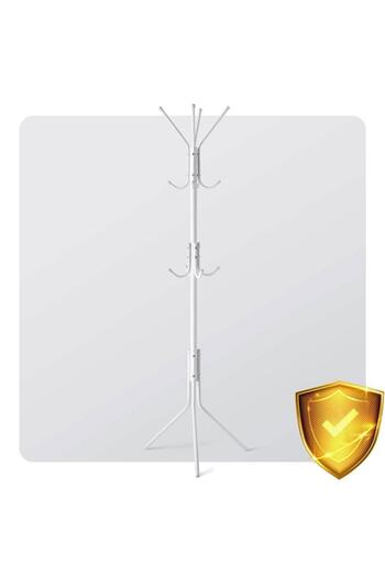 DacEnergy Hallway coat rack, steel metal structure, stable base, 12 hooks, 173.5 cm, white