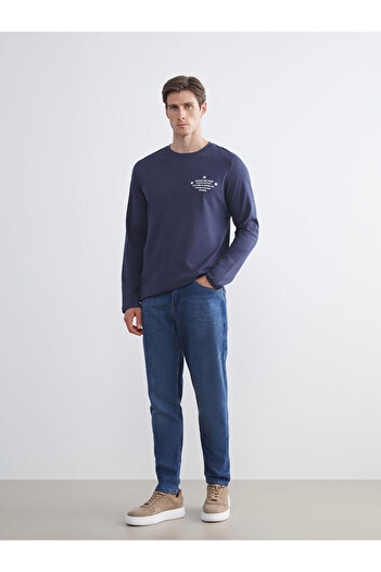 LC Waikiki Create Your Style from Uzg Store |   Crew Neck Long Sleeve Printed Men's T-Shirt
