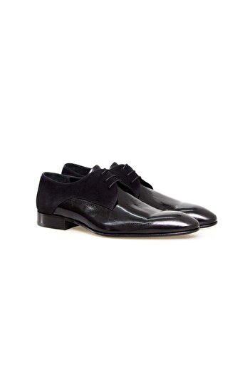 FRANCO CALVANI Dark Blue Color Lace-Up Genuine Leather Men's Shoes