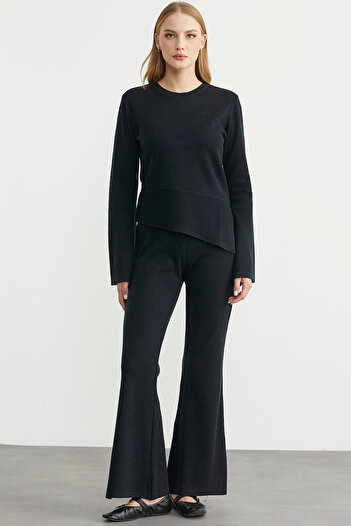 Sementa Double Pants Sweater Knitwear Set - Black