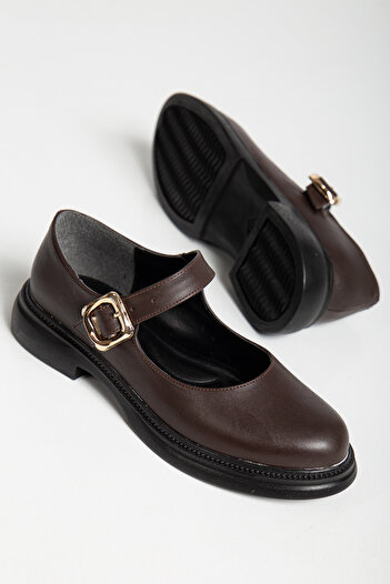 HCO Women's Imported Buckle Helmeted Flat Poly Sole Casual Shoes