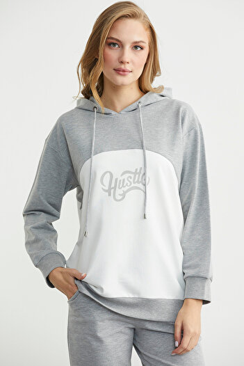 Sementa Oversize Hooded Tracksuit Set - Gray