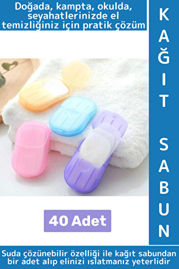Wintoup Travel Type Camping Outdoor School Office Lightweight Water-Soluble Soap with Dispenser Design Paper Soap 40 Pieces