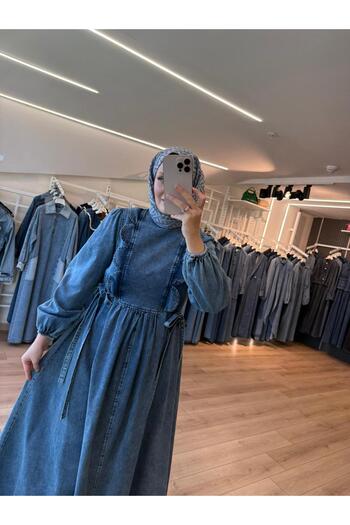 OlaLady Rochie din denim pentru femei, model Heidi, cu îmbrăcăminte islamică