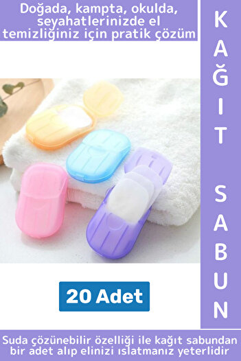 Wintoup Travel Type Camping Outdoor School Office Lightweight Water-Soluble Soap with Dispenser Design Paper Soap 20 Pieces