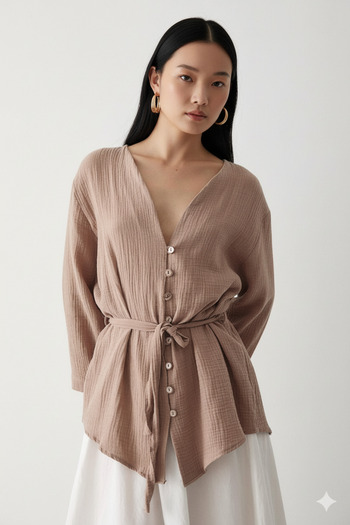 My Blog Mink Multi-Button Kimono
