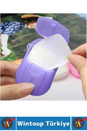 Wintoup Travel Type Camping Outdoor School Office Lightweight Water-Soluble Soap with Dispenser Design Paper Soap 40 Pieces