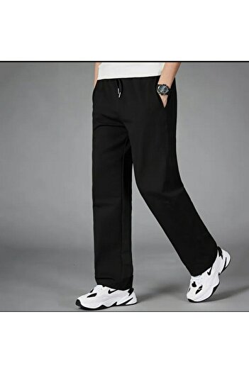 SURMARİ Set of 3 3 Pcs Black Navy Blue Gray Unisex Regular Wide Leg Sweatpants