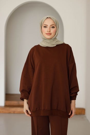 MOONSC Oversize Premium Tracksuit Set Brown