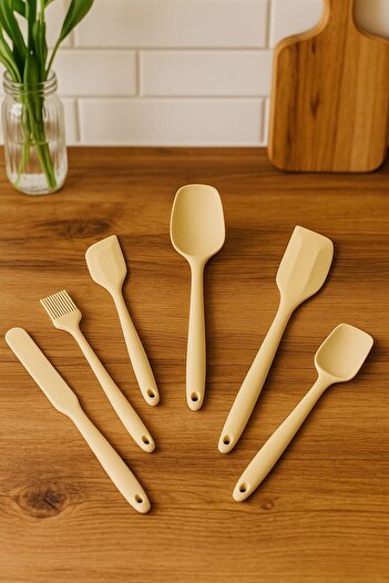 Porselen Diyarı Silicone 6 Piece Heat Resistant Cream Meal Prep Set
