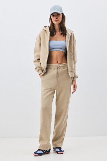 Trendiz Women's Premium Zip Zippered Tracksuit Set Stone 2032