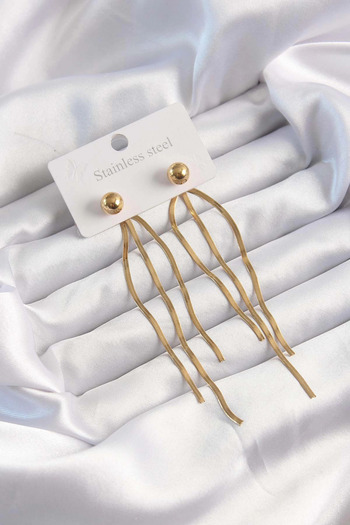 Bernami Special Steel Gold Color Italian Model Topukuk Earrings Deal!! !