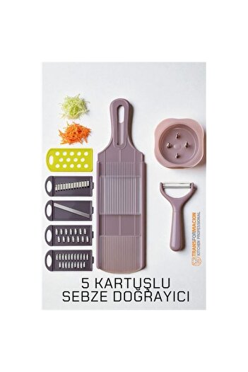 ModaCar 5-Head Vertical Vegetable Chopper - 8 in 1 Italian Type Grater Set - for Professional Chefs