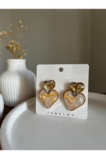 Tresshandicraft Pearlescent Vip Heart Model Earrings