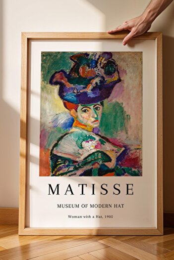 Saturn Henri Matisse Woman with a Hat Framed Painting - Woman in the Hat - Eclectic Style Wall Decor