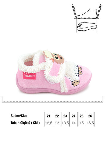GEZER Baby Girl Winter Velcro Adjustable Daily School Nursery Slippers Shoes