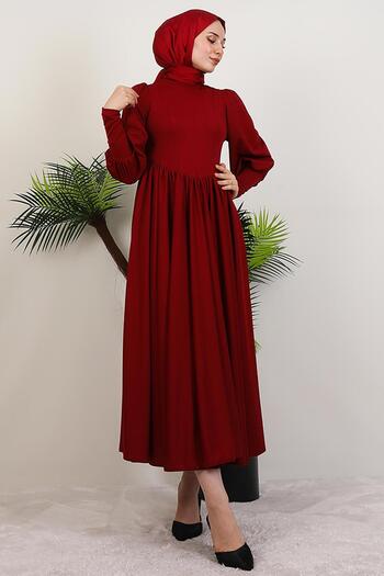 GİYZAMİLA Oliva Princess Dress Burgundy