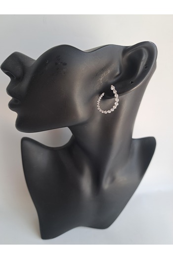 BHR AKSESUAR Silver Zircon Stone Earrings