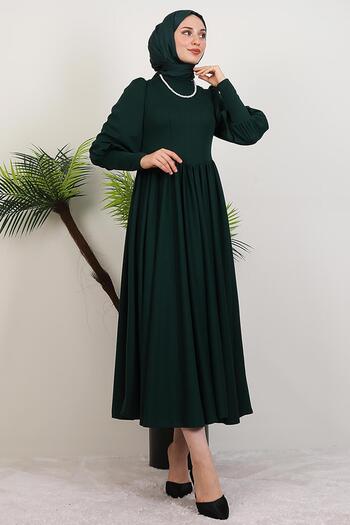 GİYZAMİLA Oliva Princess Dress Emerald
