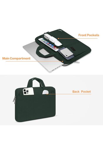 Mosiso Laptop Shoulder Bag Compatible with MacBook Air/Pro, 13-13.3 inch Notebook, Polyester Flapove