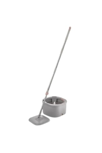DERAS TEAM Rotating Mop Set with Square Bucket, Cool Mop Prime, Gray