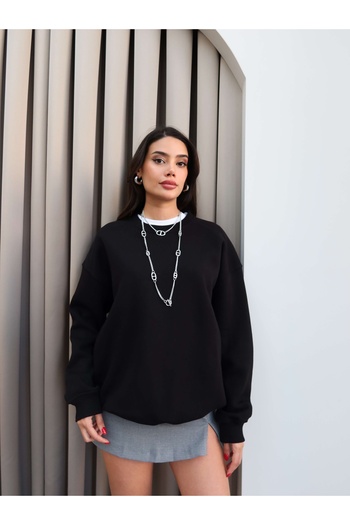 ESRAHELVACI Black Oversize Raised Sweatshirt