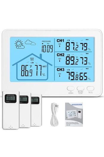 LENND Weather Station Wireless Indoor Outdoor Thermometer Hygrometer with Multiple Temperature Senso