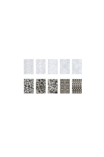 Ami Gel Set Folii Unghii pentru Transfer - Nail Art Abracadabra Foil Tip 4 Elegant Black&White - Ami Gel