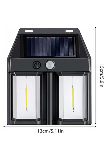 Flippy Lampă de perete decorativă cu LED solară, rabatabilă, pentru exterior, suspendată, 800mAh, 15x13x6 cm, neagră