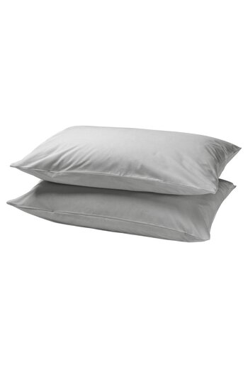 IKEA DVALA Pillowcase, light grey, 50 x 80 cm