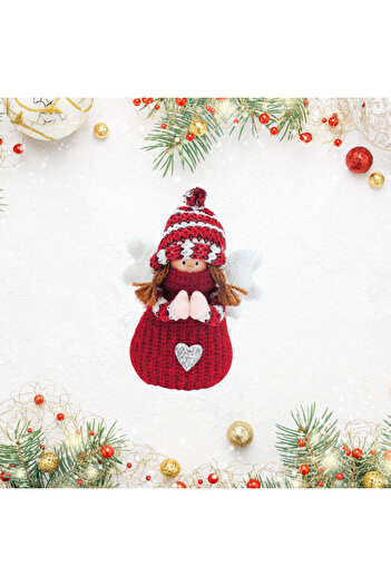 VEA Angel figurine with wool hat for Christmas gift, 25 cm