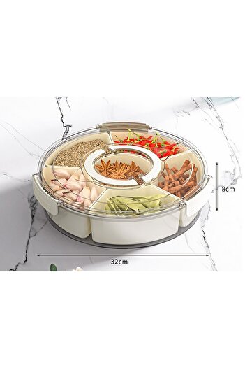 Flippy Food Storage Box, Flippy, with 6 Compartments, for Spices, Fruits, Vegetables, with Ergonomic Handle