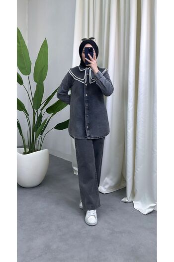 HİJAB STORE DENİM NAKIŞLI TAKIM