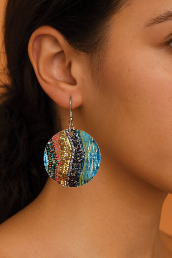 Cekuonline Women's Earrings Patterned Stylist Hooked 3.5X5Cm Round Transparent Earrings Camille